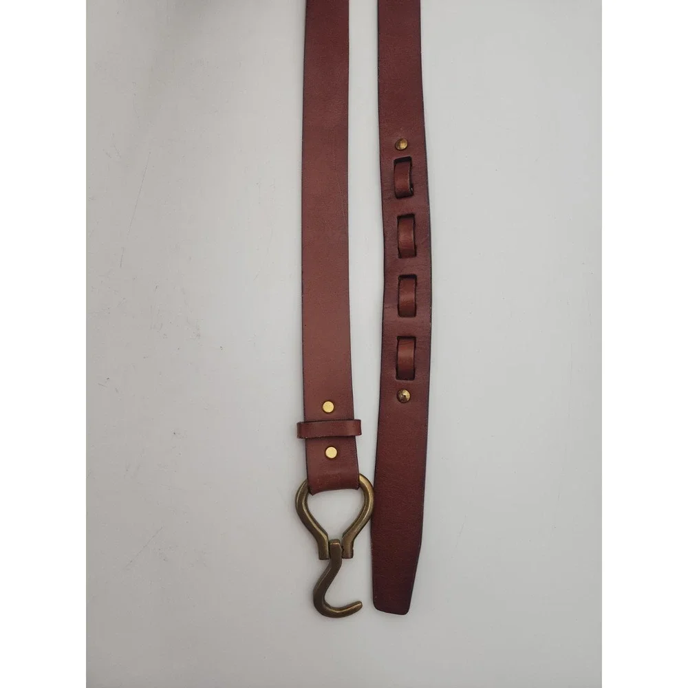 ORVIS Hoof Pick Belt, Brown Leather, Brass Buckle, Sz 40, 44.5